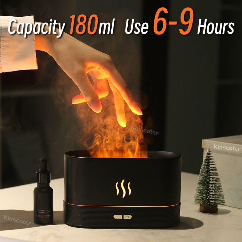 Flame Humidifier Aromatherapy Diffuser 7 Colors Light Home Air Humidifier  130ML