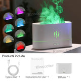 Flame Humidifier Essential Oil Diffuser Electric 180ml Aroma Diffuser